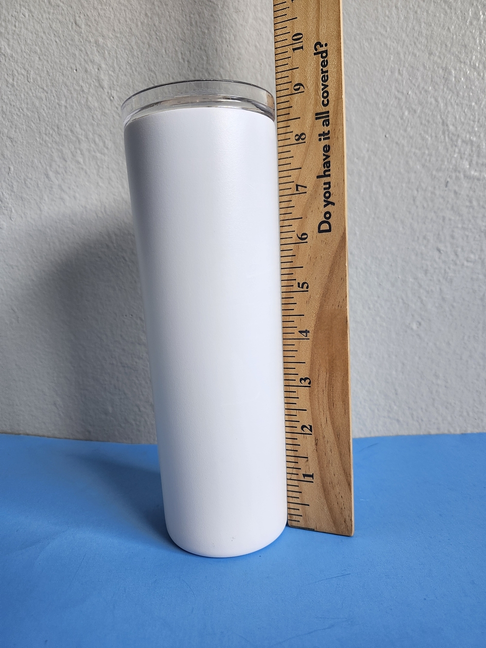 20oz White Sublimation Skinny Tumbler Blank - Stainless Steel Insulated with Lid